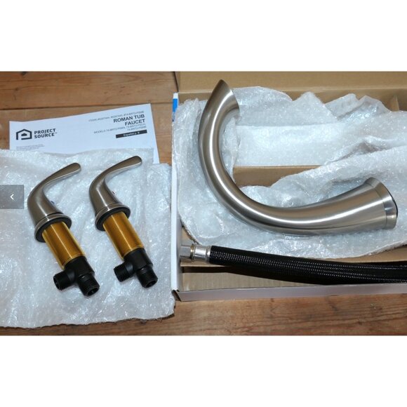 Project Source Roman Tub Faucet Brushed Nickel Finsh 2-Handle Control New In Box - Picture 2 of 2